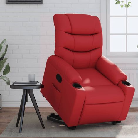 Relaxsessel mit Aufstehhilfe Rot Kunstleder vidaXL