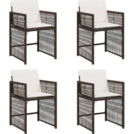 Maison Exclusive - Sedie da Giardino con Cuscini 4 pz Marroni in Polyrattan (1/5)