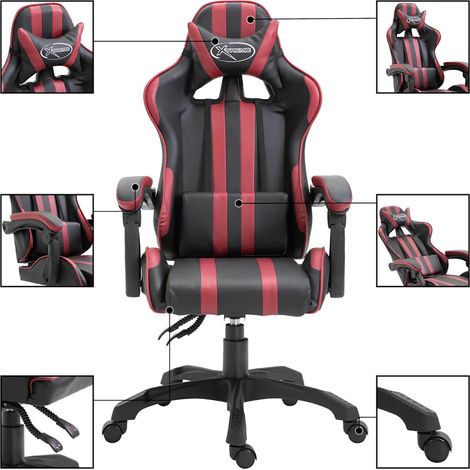Maison Exclusive - Sedia da Gaming Rosso Vino in Similpelle (1/5)