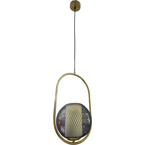 Lampadario moderno a sospensione lampada contemporanea in metallo oro attacco E27 (1/3)
