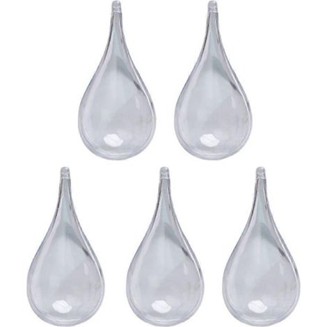 Lot de 5 boules de Noël transparentes vides en forme de goutte pour la décoration intérieure