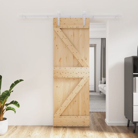 Puerta corredera con herrajes madera maciza de pino 70x210 cm vidaXL (1/5)
