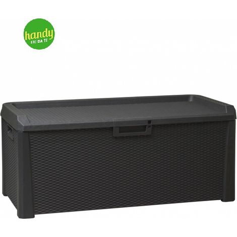 Baule da Esterno Interno Multiuso in Resina Santorini Antracite 550 Litri (1/5)