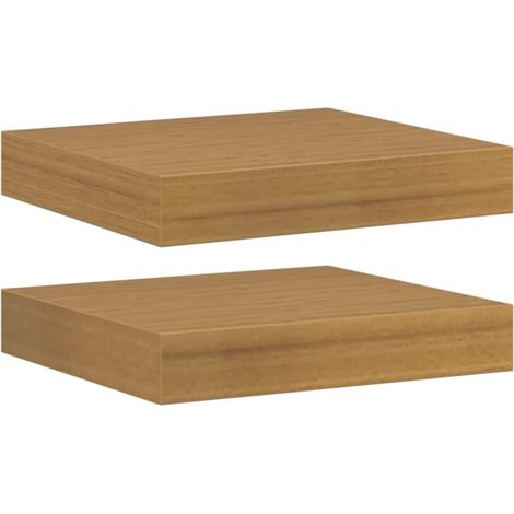 Maison Exclusive - Wandregal 2 pcs Beige 23 x 23,5 x 4 cm Holzwer (1/5)
