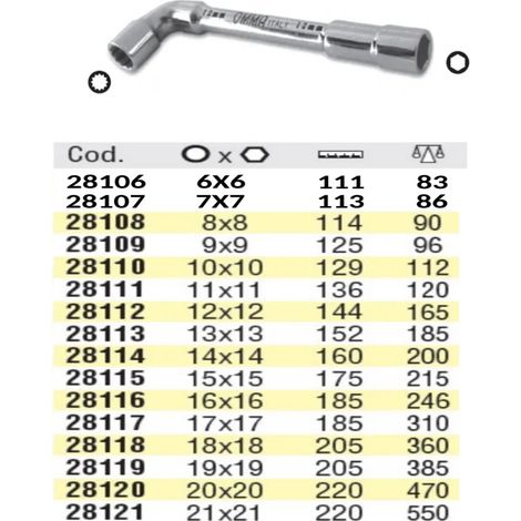 CHIAVE OMMA A PIPA DOPPIA CON FORO PASSANTE  6 MM