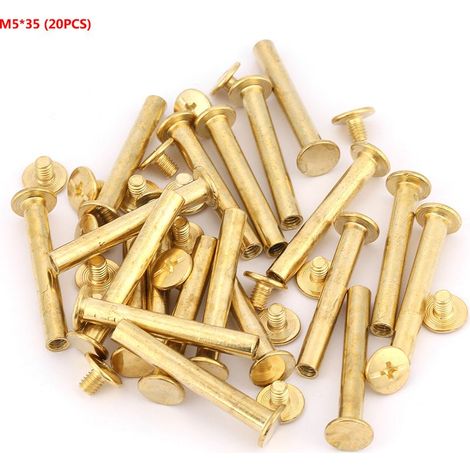 20 rivets tête plate M5x35 - Vis pour reliure livre, kit création DIY (1/5)