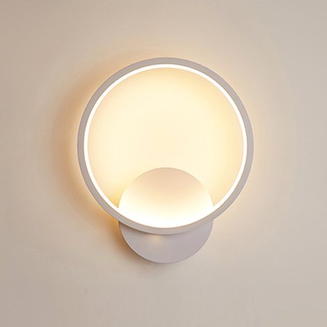 Applique Murale Interieur LED 13W Lampe Murale Ronde Noir Blanc Chaud 3000K Moderne pour Chambre Salon Escalier Couloir AC 220V (1/2)