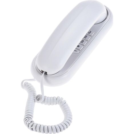 Portable Corded Telephone Phone Pause/ Redial/ Flash Wall Mountable Base Handset for House Home Call