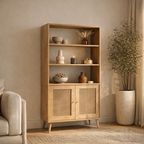 Bücherregal Hazeran Eiche Buchenholz 40x90x158 cm