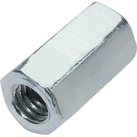 Paquete de 25 tuercas de conexión hexagonales M5×15 mm, extensión de rosca métrica, acero cincado. (1/3)