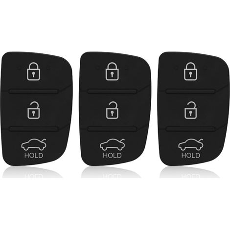 3 coques de protection pour télécommande de voiture, silicone, noir, compatible Hyundai (1/5)