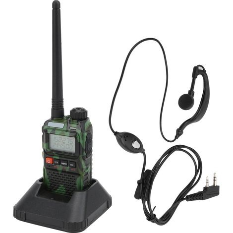 Talkie-walkie portable avec écran LCD et écouteurs, 100-240 V, vert, prise UE. (1/5)