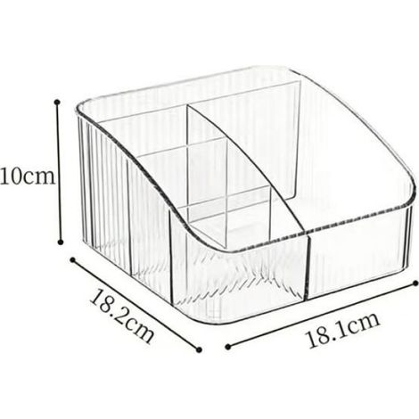 Organisateur maquillage transparent - 1 pièce, 5 compartiments - Convient pour bureau, salle de bain, vanité Étiquette (1/2)