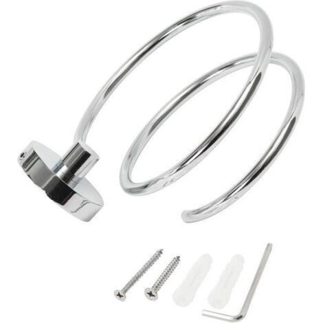 1PC Wall-Mounted Hair Dryer Holder, 304 Stainless Steel Hair Dryer Storage/Support, Bathroom Accessories (1/5)