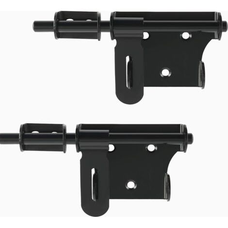 Robuste Verrou Porte Coulissante,Exterieur/Interieure, Loquet Portail en Acier Inoxydable pour Fenêtre, Placard et Jardin, Finition Noire Mate, Barre de 150MM (1/4)