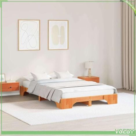 Cadre de lit - ABI - 120 x 190 cm - Pin massif - Durable et moderne (1/5)