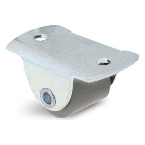 Roulette industrielle – Acier galvanisé – Diamètre 16mm – Charge 12kg – Montage platine – Hauteur 16mm – Largeur 19mm