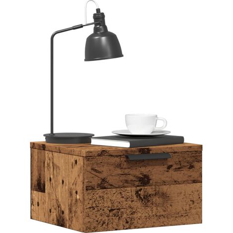 vidaXL Comodini a Muro 2 pz Legno Antico 34x30x20 cm