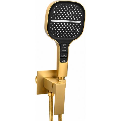 Ensemble de douche encastré salle de bain douchette 7 jets or brossé 33 × 28,5 × 7,5 cm 1,668 kg – Livraison gratuite (1/5)