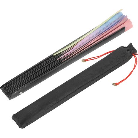 Colorful Folding Hand Held Fans with Bag Festival Decoration Gift for Birthday Thanksgiving Christmas (1/5)