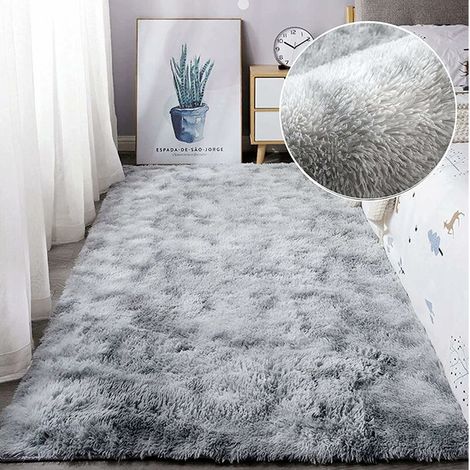 Green Mobility-Tapis Chambre Tapis Modernes de Salon Soft Tapis à Poils Longs Moelleux Tapis Extra Doux et Confortable Tapis Antidérapant Intérieur Moelleux épais pour Salon (Gris Blanc, 40120cm) (1/5)