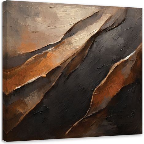 Tableau sur toile Tableau sur toile Texture abstraite marron 3D 50x50 (1/5)