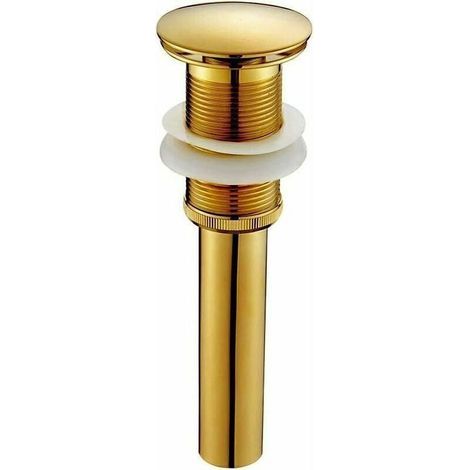 Moderne Pop-up Rétro Bouchon Bonde de Lavabo Vidange Clic-clac sans Trop-Plein en Laiton Bronzé Universel Valve Draineur d’Evier Vasque Siphon sans Trou de Débordement Poli- sans Trop-Plein (1/4)