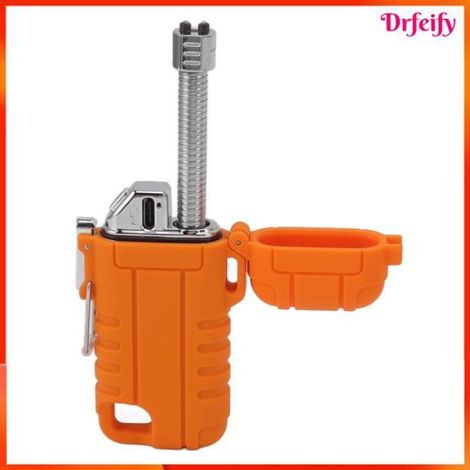 Akozon briquet à arc rechargeable Briquet électrique Rechargeable USB, -vent, double Arc, étanche, sans luminaire lit Orange (1/5)