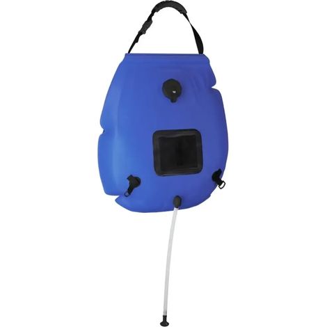 Sac de douche de camping bleu en PVC de 20 L - Douche extérieure portable pour la randonnée et les voyages (1/4)