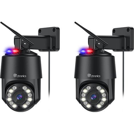 Ctronics 4K 8MP Caméra Surveillance Lot de 2,16X Zoom Optique,Auto Balayage/Suivi/Zoom,2.4/5Ghz WiFi Détection Humains/Véhicules/Animaux, 60M Vision de Nuit (1/5)