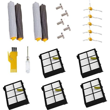 Repuestos para aspiradora robótica YMYNY 980 960 900 880 870 860 800 (5 cepillos laterales, 5 tornillos, 5 filtros y 2 extractores de residuos antienredos) (1/5)