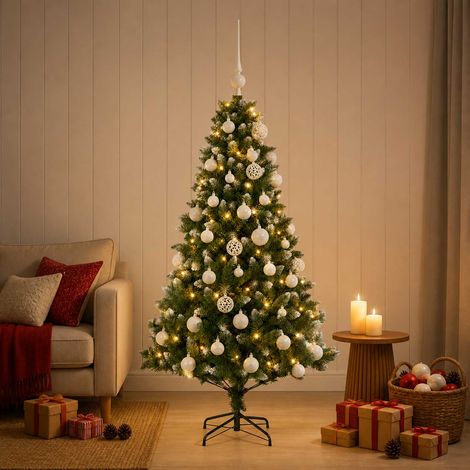 vidaXL Artificial Christmas Tree with Bauble 120 cm 150 LEDs (1/5)