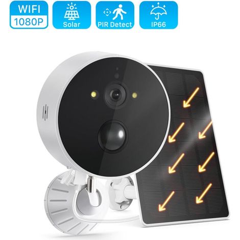 Cámara de vigilancia solar para exteriores WiFi Full HD 1080P con batería recargable de 4600 mAh, cámara IP con detección humana (1/5)