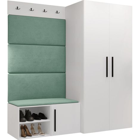 Conjunto para recibidor Nitos I, Manila 11, 191x164x50cm, Tapiz, Aglomerado laminado, Montada en la pared, Colocada