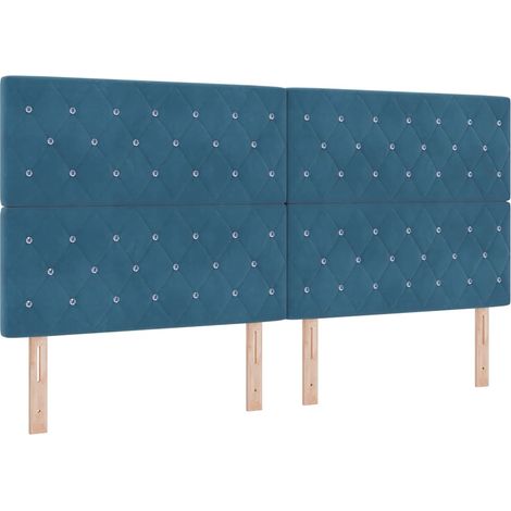 Tête de lit，Panneau décoratif en Velours Argyle Bleu foncé 200 cm Velours CFW9503114 (1/5)