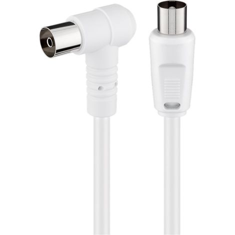 goobay BKWG 0250 - Cable de conexión para antena (2,5 m, 2,50), color blanco (1/3)