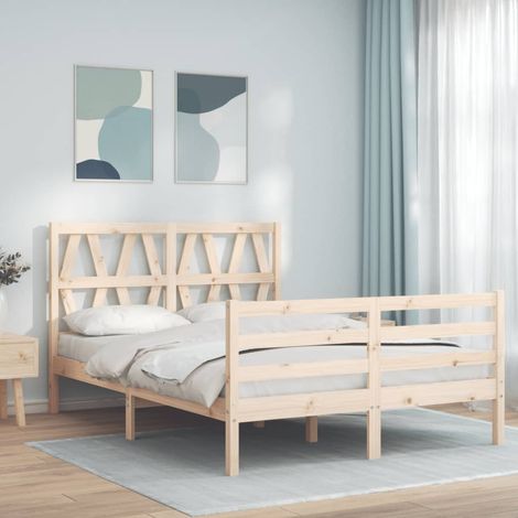Massivholzbett mit Kopfteil 140x190 cm vidaXL (1/5)