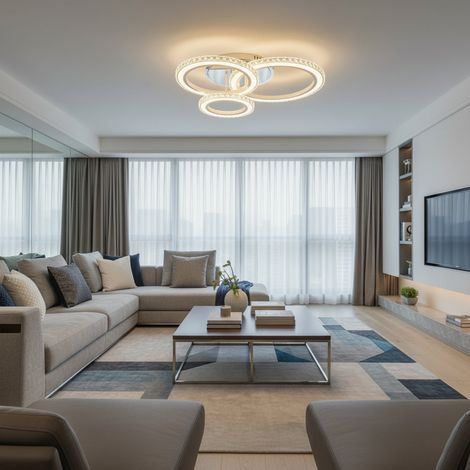 Lustre LED Cristal Multicolore 75W Lumiere Gradable Blanc (1/5)