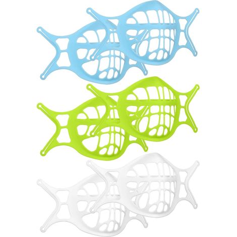 6PCS 3D porte-masque-porte-masque en silicone (bleu + vert + blanc) (1/3)