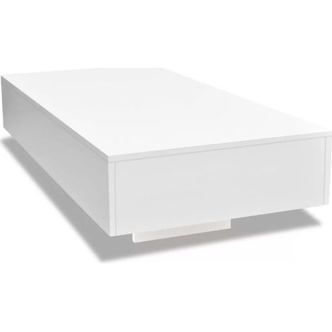Table basse rectangulaire bois blanc brillant Winter (1/5)