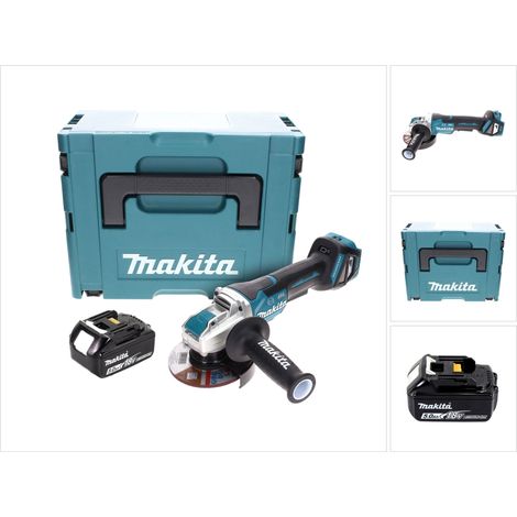 Makita DGA 519 T1J Akku Winkelschleifer 18 V 125 mm Brushless X-Lock + 1x Akku 5,0 Ah + Makpac - ohne Ladegerät (1/5)