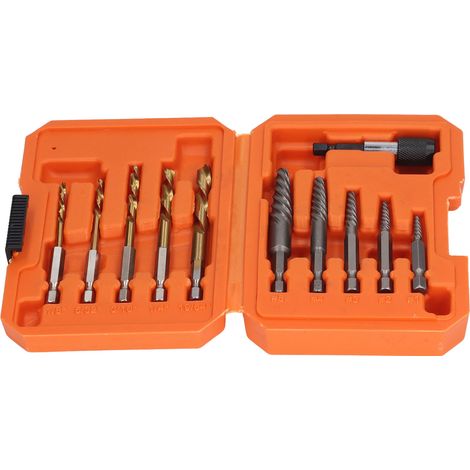 Kit d'extraction de vis cassées 11 pièces - Extracteur professionnel pour boulons et goujons - Outil de désincrustation HHS (1/5)