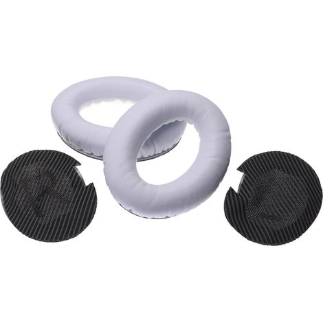 vhbw Ohrpolster kompatibel mit Bose QuietComfort 35, 25, 2, 15 Kopfhörer Headset, Kunststoff Schwarz Weiß (1/3)