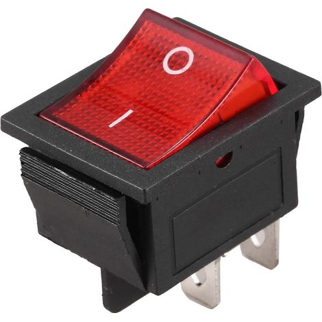 Interrupteur à bascule DPST ON/OFF à 4 broches avec voyant rouge, 16 A/20 A, 250 V CA (1/5)
