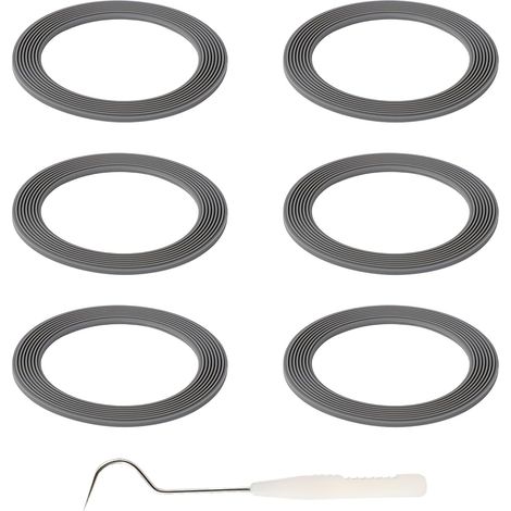 6 Pcs Blender Replacement Gaskets Black Silicone Sealing Gaskets with Hook Compatible with BC151 Portable Blender (1/5)