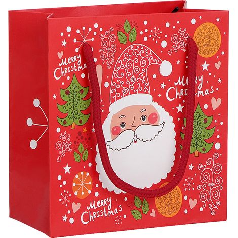 Sac Cadeau Papier Père Noël - Emballage Bonbons Et Petits Cadeaux - Design Festif Noël - Lot De 1 (1/5)