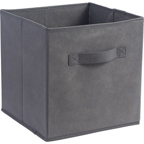 Boîte de rangement pliable en tissu gris, 25 cm de large x 25 cm de long x 25 cm de haut, sans couvercle, type tiroir, 1 pièce (1/5)