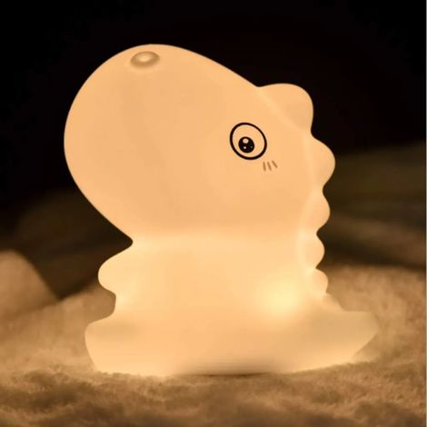 Dinosaurier-Nachtlicht für Kinder, USB-wiederaufladbar, Silikon-Nachtlicht mit Touch-Sensor, 7-farbiges LED-Nachtlicht, geeignet für Schlafzimmer, Kinderzimmer, Babygeburtstag