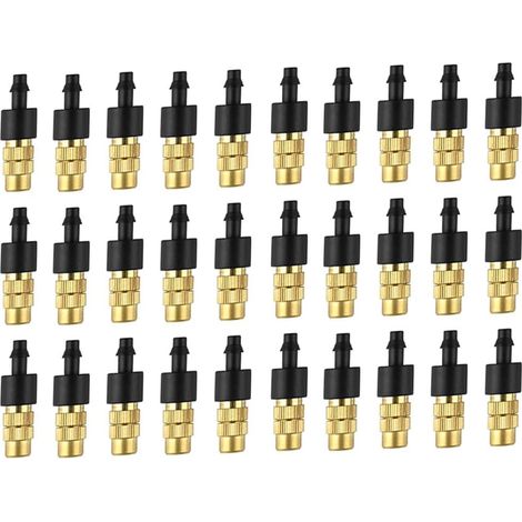 30 Stück verstellbarer Einzel-Kupfer-Sprühkopf, integrierter Kupfer-Sprühkopf mit Widerhaken, 47 mm Borstenrohr