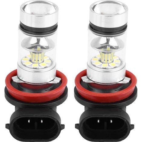 Auto Ampoules extérieures, 2 pcs voiture 100W super lumineux conversion LED phare brouillard ampoule (lumière blanche). (1/5)